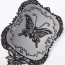 Women Retro Butterfly Hand Held Mirror Makeup Dresser Portable Square  GUT