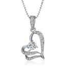 Charm Fashion Women Double Heart Crystal Diamante Pendant Necklace Jewelry
