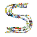 Glass Spacer Beads Bulk Colorful Buttons for DIY Jewelry 8MM, Approx. 48PCS