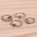 9x/set  Lady Rhinestone Rings Water Drop Hollow Carved Women Rings Bohemian Hot!