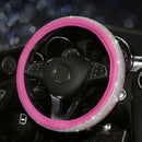 Pink Car Steering Wheel Cover Decor 38cm 15" Bling Rhinestone Diamond Girl Lady