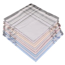 10X Men Handkerchiefs Square Decorative Suits Grid Cotton Plaid Pocket Hanky