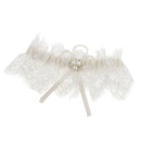 Bridal Wedding Pearls Bow knot Lace Garter Party Accessories