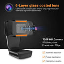 720P HD Webcam with Built-in Microphone 1280 x 720p USB Driver Free PC Camera