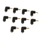 10 Pack Female Male Right Angle Power Supply Plug Adapter Part without Cable