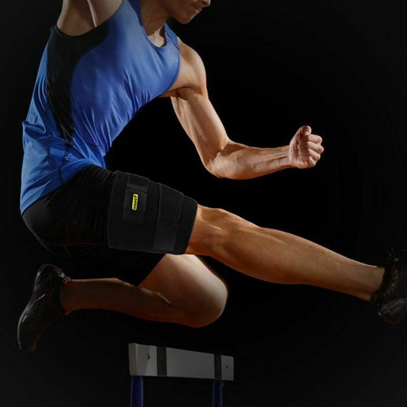 WooTShu Thigh Brace with Silicone Anti-slip Strips Adjustable Hamstring Com I5V2