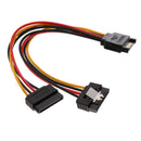 SATA Power Cable SATA 15 Pin Male to 2x Female Splitter Cables