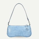 Women Totes Bags Alligator PU Elegant Shopping Shoulder Handbag (Blue)
