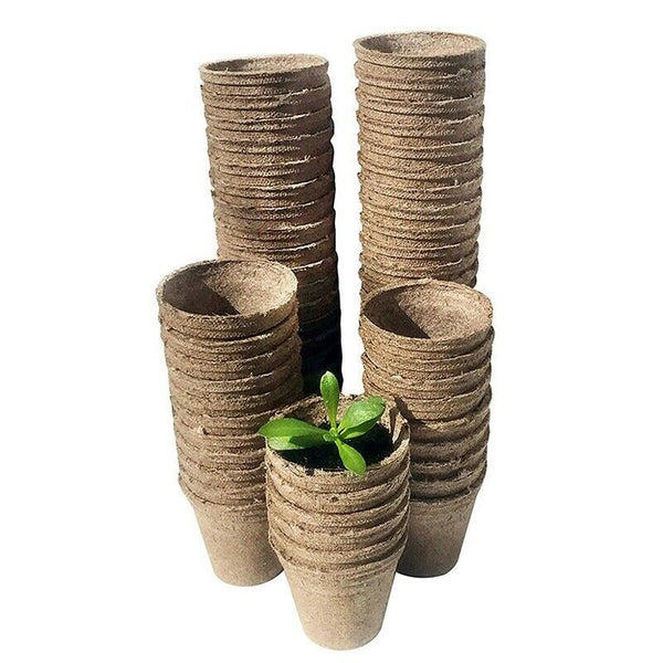 100Pcs Biodegradable Pulp Pots Plants Seedling Raising Pot Vegetable Fruit  C8F7