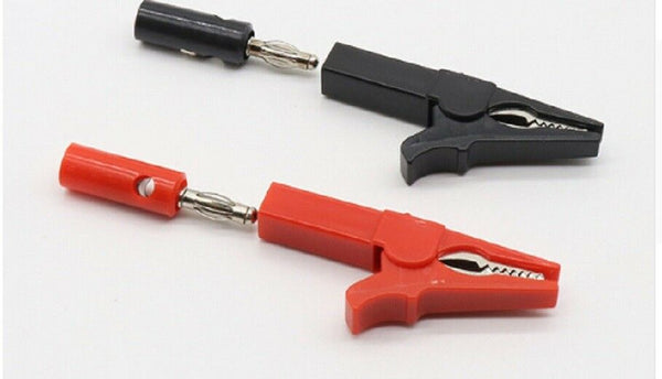 55MM Alligator clip + BANANA PLUG, test probe with 4mm Banana Plug Cable ClipsJR
