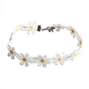 Women Daisy Choker Chain Necklace Lace Yellow White Flowers Boho Necklace OZ