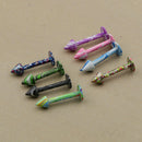 8Pcs/Lot Multicolor Stainless Steel 16G Lip Chin Labret Bar Ring Stud Spike
