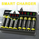 8 Slots Smart Charging Charger w/ Cable for AA/AAA NiMH Rechargeable Battery
