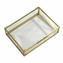 1X(Geometric Glass Style Jewelry Box Table Container For Displaying Jewelry