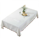 Simple Linen Tablecloth Wedding Decoration Table Cloth Rectangular Pure Col