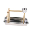 Parrot Playstand Bird Stand Gym with Feeder Cups For Small to Large Birds