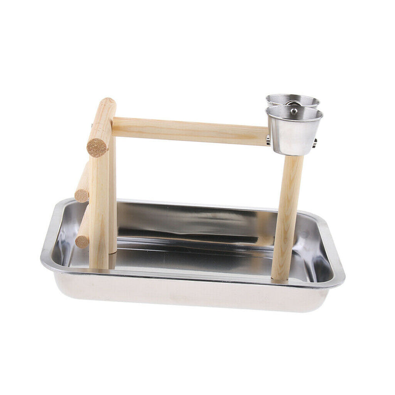 Parrot Playstand Bird Stand Gym with Feeder Cups For Small to Large Birds