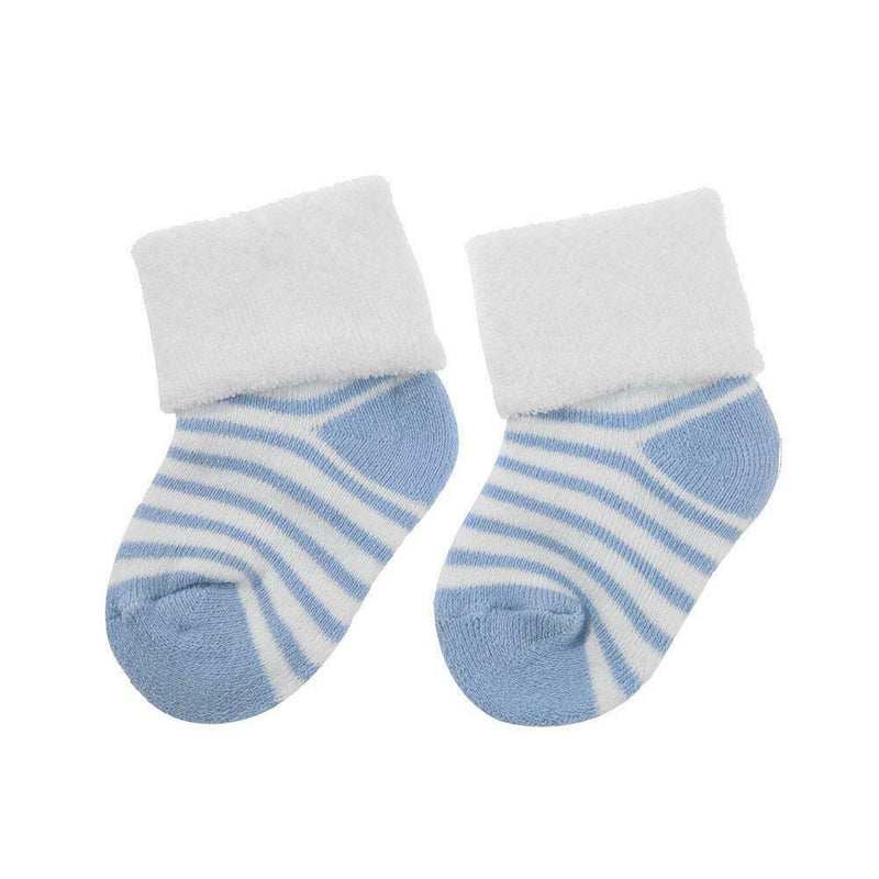 Winter Warm Thicken Cotton Baby Girls Boys Stripe Side Terry Socks(Blue/S)