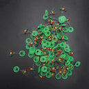 600 Pcs/100 Groups Fishing Bobber Stopper 6 In 1 Colorful Rubber Oval Float W8T8
