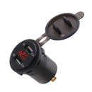 Dual USB Charger Power Outlet Digital Voltmeter Red LED Light 12-24V For Car