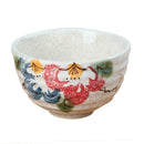 Japanese Style Matcha Bowl - Glazed White and Peony Tea Bowls Chawan Kungfu Tea