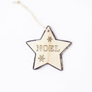 20Pcs/Set Letters and Snowflake Engraved Wooden Christmas Pendants Decorati A6O2