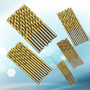 50Pcs Titanium Coated HSS High Speed Steel Drill Bit Set Tool 1/1.5/2/2.5/3mm In