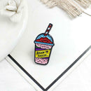 Creative Drink Cup Brooch Colorful Enamel Badge Kids Backpack Decor Pins