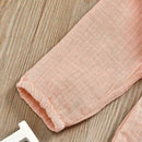 2pcs Clothes Set Baby Kids Girls Solid Color Rompers+Headband (Pink 12-18M) A