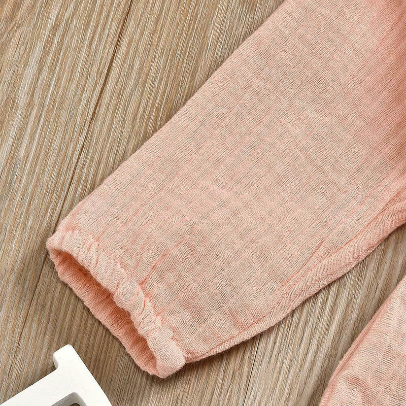 2pcs Clothes Set Baby Kids Girls Solid Color Rompers+Headband (Pink 12-18M) A