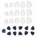 Meideal 15 pcs Clear Guitar Fingertip Protectors in 5 Sizes Silicone for Gu