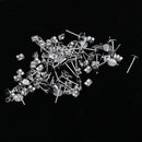 25 Pairs Metal Flat Earrings Pin Post Ear Stud Backs with Back Stoppers