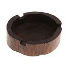 Southeast Asia Style Art Furnishing Brown Round Wooden Cigarette Ashtray for