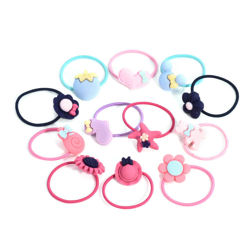 10pcs/Pack Cute Elastic Hair Bands Kids Rubber Band Girls Rope Ring Hair Access