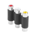 3RCA Female to Female Coupler AV Video Audio Adapter Cable Connector A