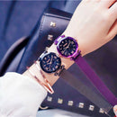 Ulzzang Crystal Star Sky Women Watches Lady Steel Strap Magnetic Buckle Bra