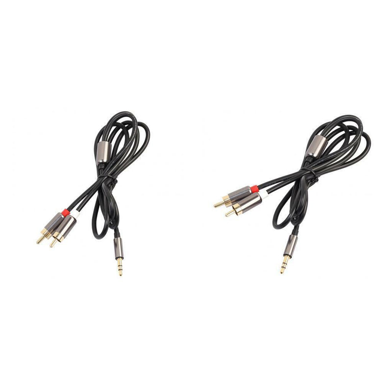 2Pack 3.5mm Stereo Male Plug to 2 RCA Dual Audio Male Adapter Speaker Cable