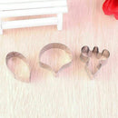 3pcs/Set STAINLESS Steel Cookie Biscuit Pastry Fondant Cake Orchid N0Q6 W3E3