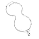 Women Men Stainless Steel PadLock Pendant Necklace Chain Jewelry Gift Punk OZ