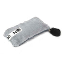 Cute Soft Plush Pencil Bag Stationery Cosmetic Pouch Student Supply (Grey) A