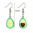 Simple Fashion Cute Fruit Oval Heart Avocado Dangle Earrings Women Fashion