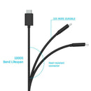 (3 Meters) 10FT 2 in 1 Multiple Charging Cord with USB C Compatiable for