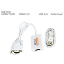 VGA Male To HDMI Output 1080P HD+ Audio TV AV HDTV Video Cable Converter Adap R
