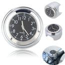 7/8" Motorcycle Bike Chrome Waterproof Black Dial Handlebar Clock Glow Watch NEW
