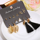 Fashion Bohemian 6 Pairs Of Creative Combination Earrings For Women Tassel