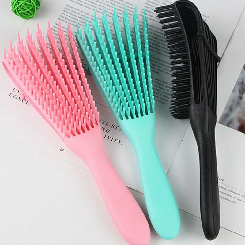 Pink Women Hair Scalp Massage Comb Hairbrush Wet Curly Detangle Hair Brush  L4Z1
