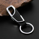 Black Men Creative Metal Leather Key Chain Ring Keyfob Keychain Car Keyring G9E5