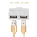 USB 2.0 Male to Twin Charger Dual 2 Port USB Splitter Hub Adapter Converter