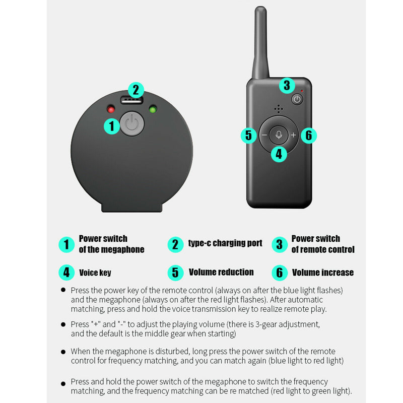 Remote Control Drone Megaphone Wireless Speaker USB Charging Aerial