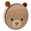 Wooden Hand Drum with Beaters, Cartoon Bear Pattern Printed for Kids Baby